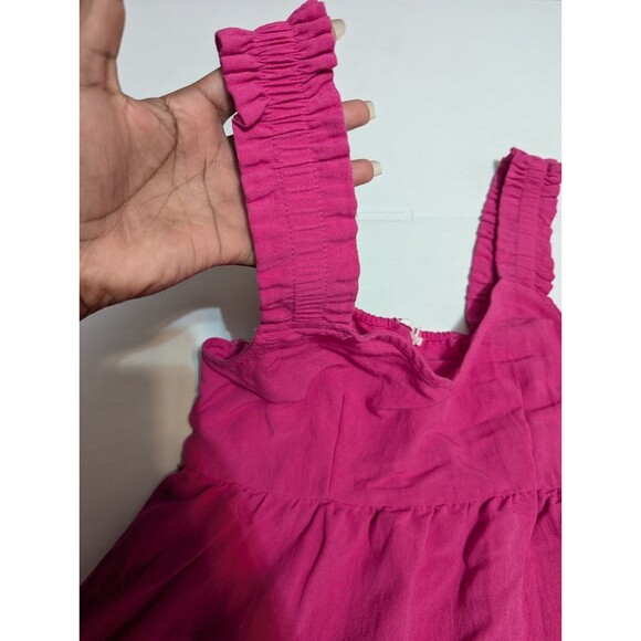 Blu Pepper Fuchsia Magenta Ruffle Hem Babydoll Mini Dress Womens Sz  S - Picture 6 of 12